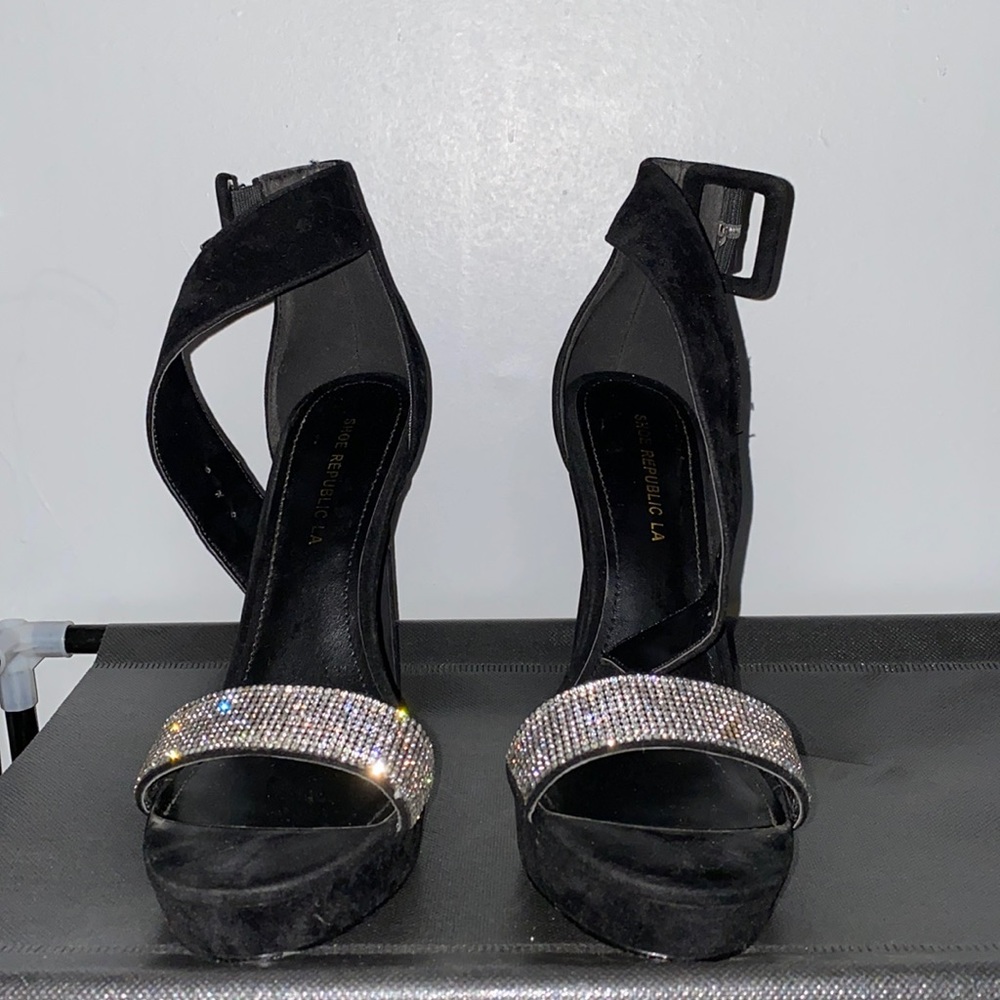 Black and Crystal heels